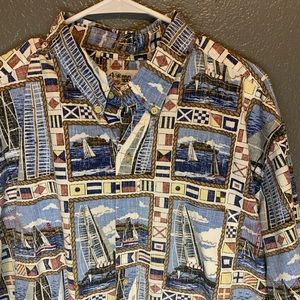 Like New VTG Reyn Spooner Hawaiian sail boat print